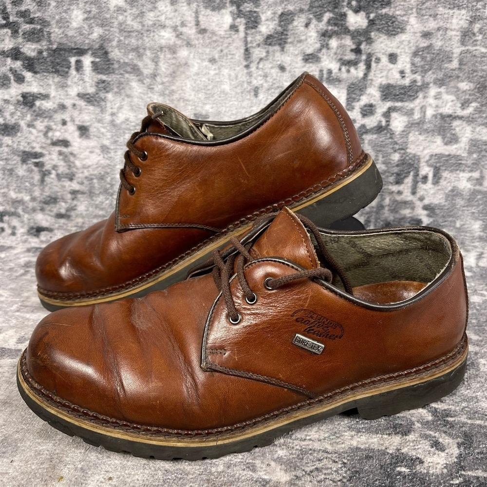 Meindl Active Leather Shoes Mens Size 11 Brown Gore Tex Waterproof German Oxford